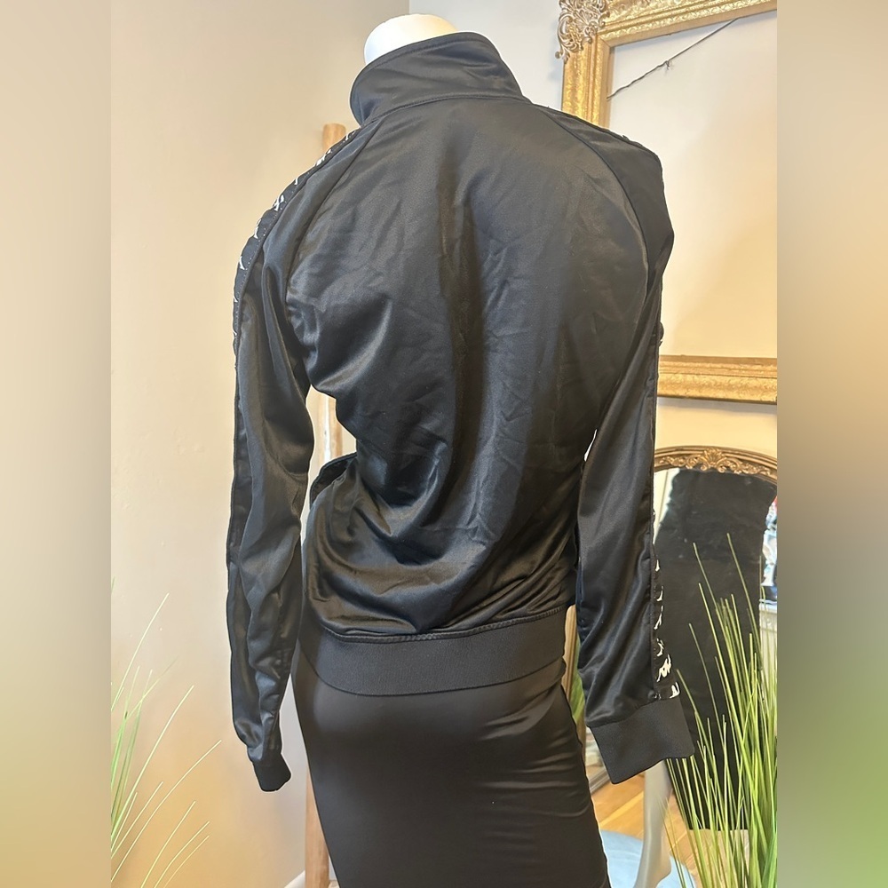 Kappa Womens Black & White Banda Anniston Track Jacket Size XLarge VINTAGE - Picture 6 of 12